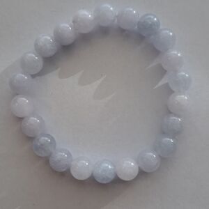 Elegant White and Gray Beaded Bracelet